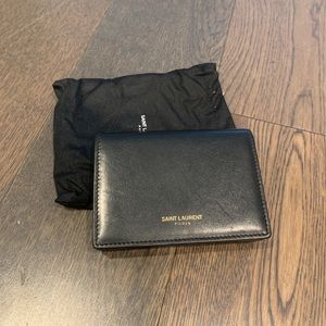 Authentic YSL Flap Card Holder in Black
